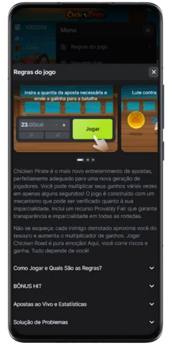 Chicken Pirate Regras do jogo