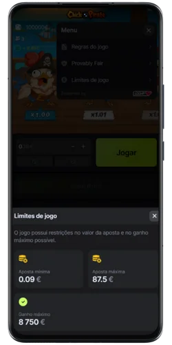 Chicken Pirate limites de apostas