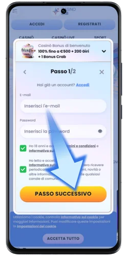 Crea un account o accedi