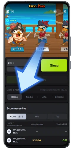 Seleziona il livello di rischio
